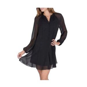 new Joie Black Womens Balloon sleeve dress XXL sheer sleeves nwt